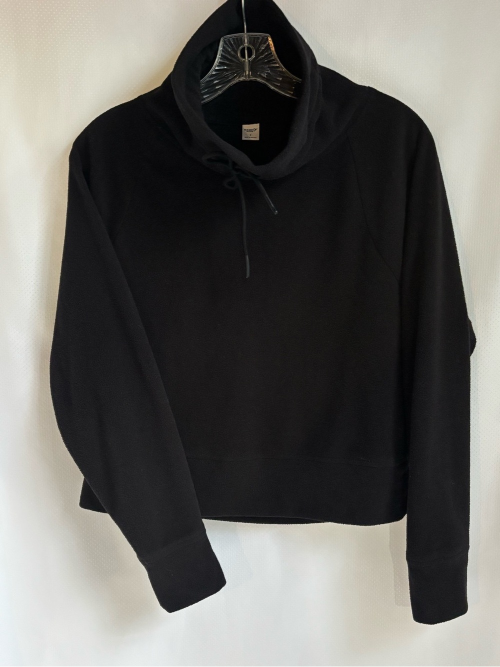 Old Navy Black Cozy Fleece Mock Neck Crop Sweatshirt Small